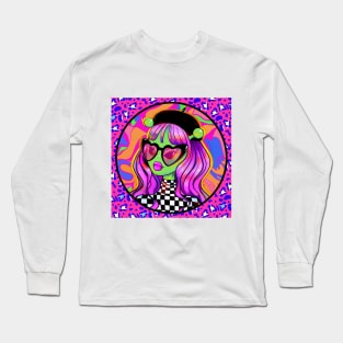 Funky Alien Print Long Sleeve T-Shirt